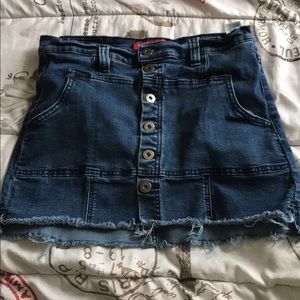 Mini jean button skirt